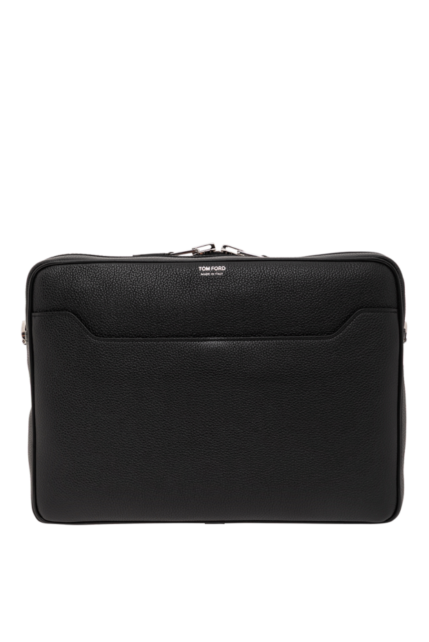 Tom Ford black men's shoulder bag made of black leather with external zipper 190547 - photo 1