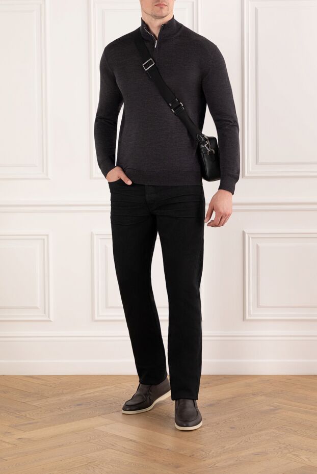 Tom Ford қара созылған джинсы тік аяқ шалбар 190552 - фото 2