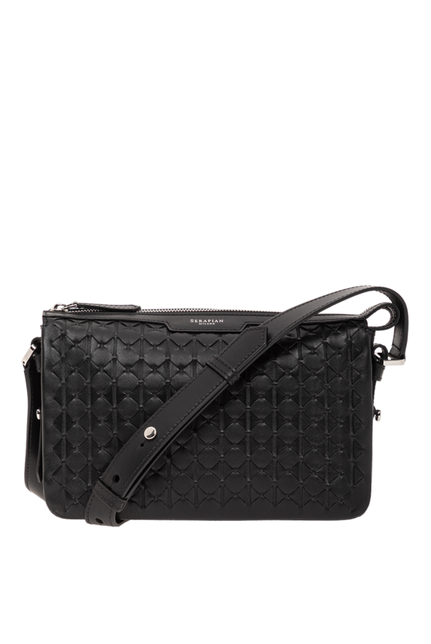 Serapian east west black mosaico leather messenger bag 190574 - photo 1