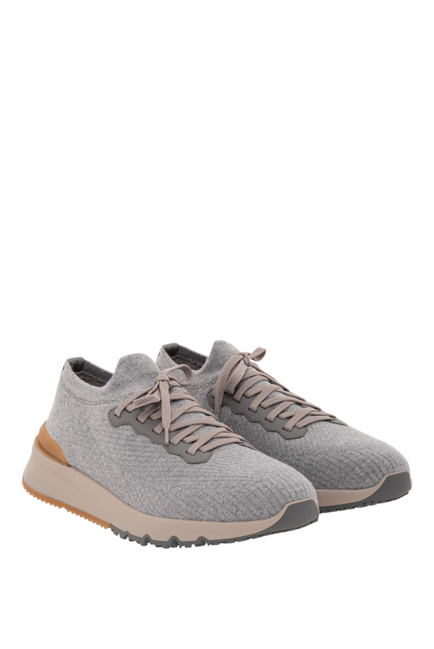 Brunello Cucinelli sneakers made of wool jersey and semi-gloss calfskin with a warm lining 190581 - photo 3