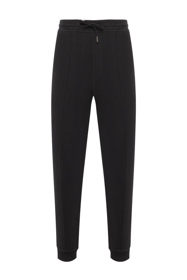 Brunello Cucinelli жұмсақ текстурасы бар қара тоқылған шалбар 190590 - фото 1
