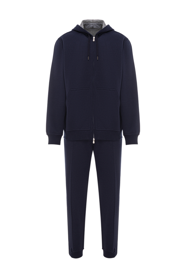 Brunello Cucinelli dark blue tracksuit with a hood and a zipper 190593 - photo 1