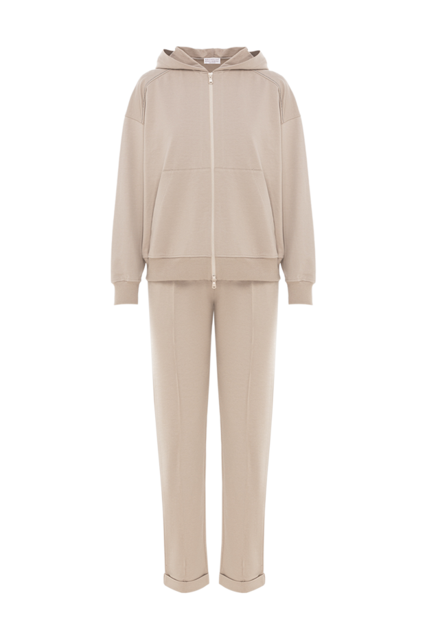 Brunello Cucinelli капюшоны бар әйелдер бежевый мақта костюмі 190597 - фото 1
