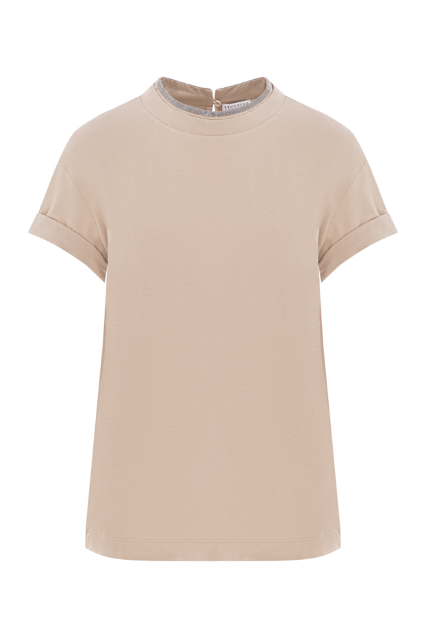 Brunello Cucinelli loose-fitting beige blouse with monili decoration 190614 - photo 1