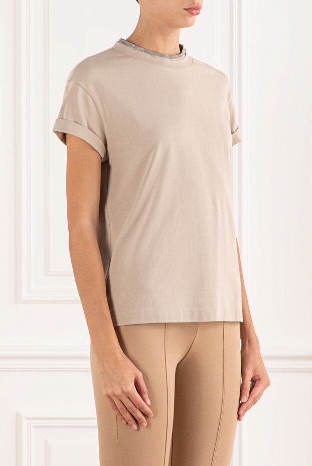 Brunello Cucinelli loose-fitting beige blouse with monili decoration 190614 - photo 3