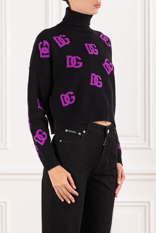 Dolce & Gabbana black knitted golf with purple dg logo
 190634 - photo 3
