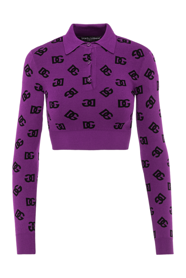 Dolce & Gabbana knitted polo top cropped with long sleeves and logos 190637 - photo 1