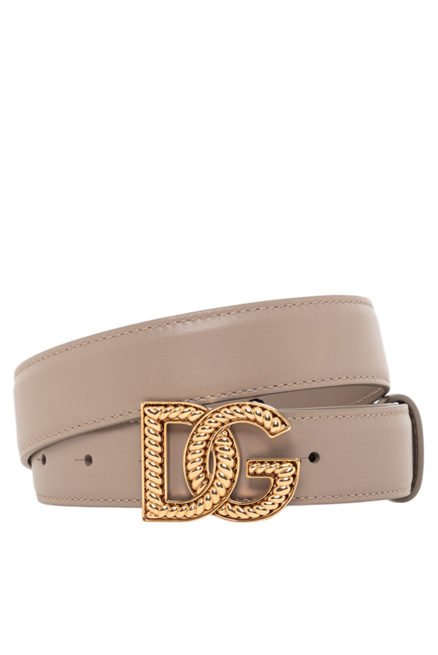 Dolce & Gabbana dg логотипі бар әйелдердің бұзау терісінен жасалған бежевый белбеуі
190644 - фото 1