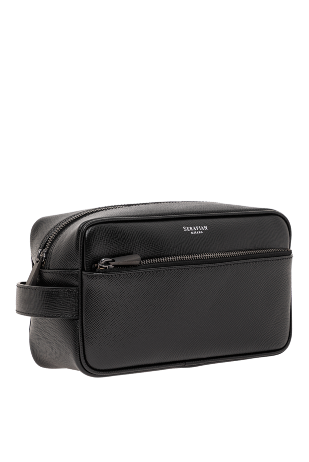 Serapian black leather evoluzione vanity bag with multiple zip compartments
 190657 - photo 3