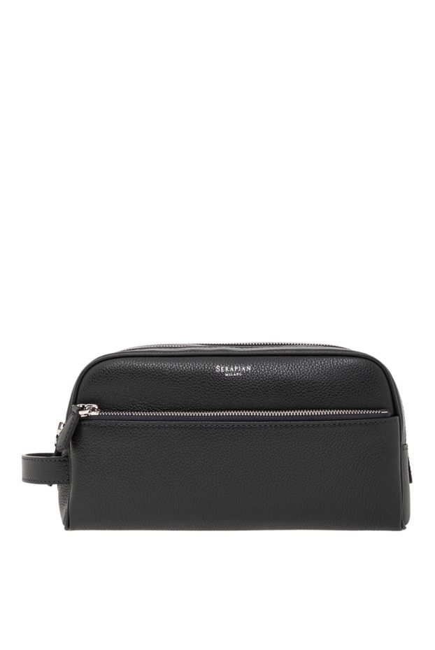 Serapian double zip toiletry bag in dark blue cachemire leather 190659 - photo 1