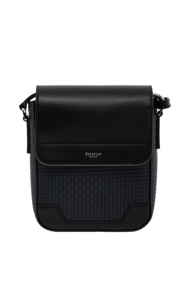 Serapian small stepan fabric flap messenger bag in black 190661 - photo 1