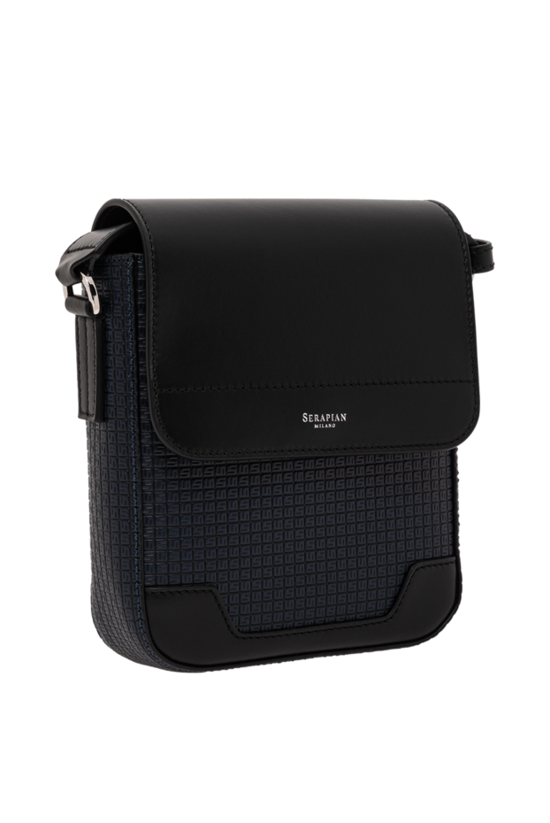 Serapian small stepan fabric flap messenger bag in black 190661 - photo 3