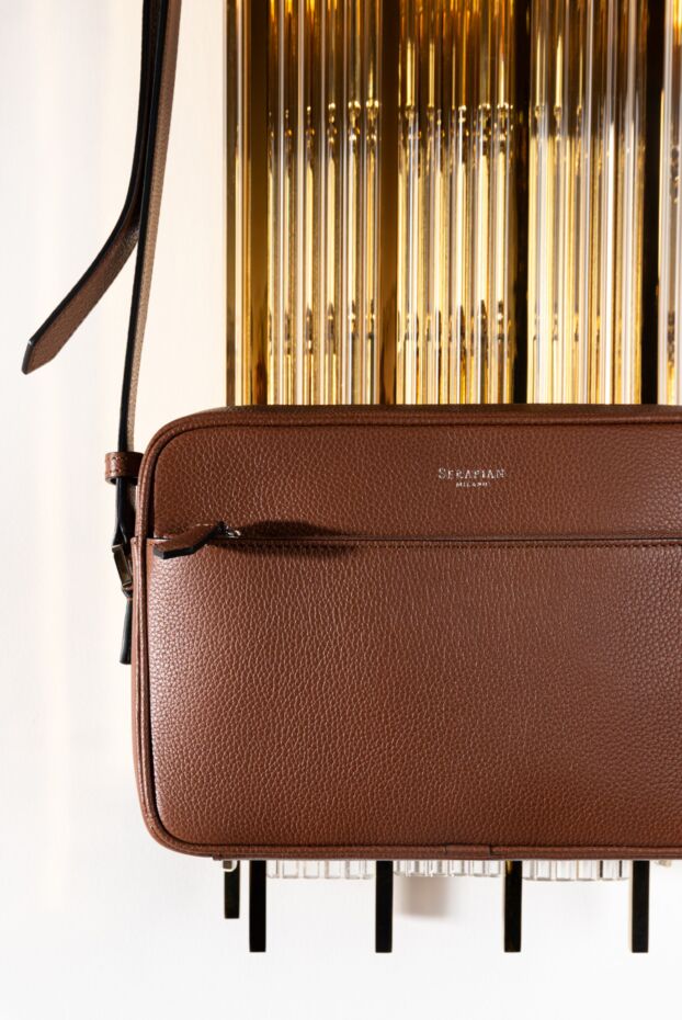 Serapian east west compact messenger bag in sahara cachemire leather brown 190663 - photo 2