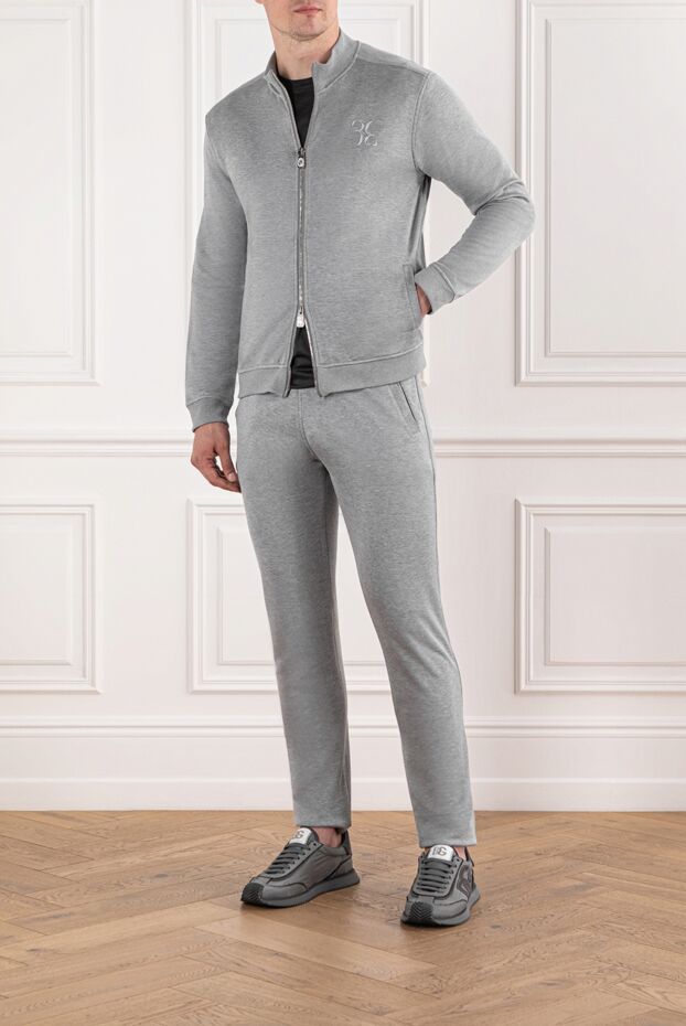 Billionaire men's light gray tracksuit made of soft knitwear
 190688 - photo 2