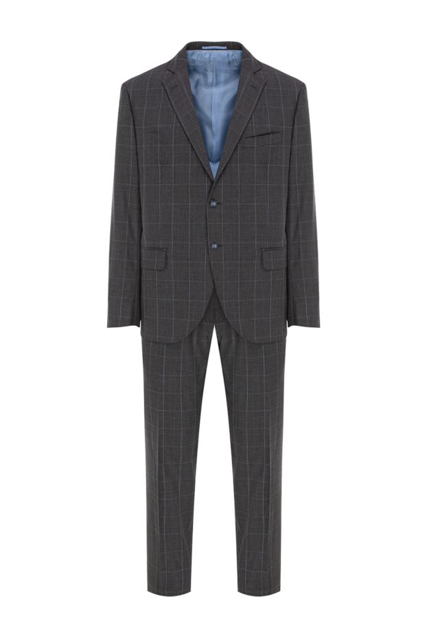Brioni men's graphite wool suit with a checkered pattern 190816 - photo 1