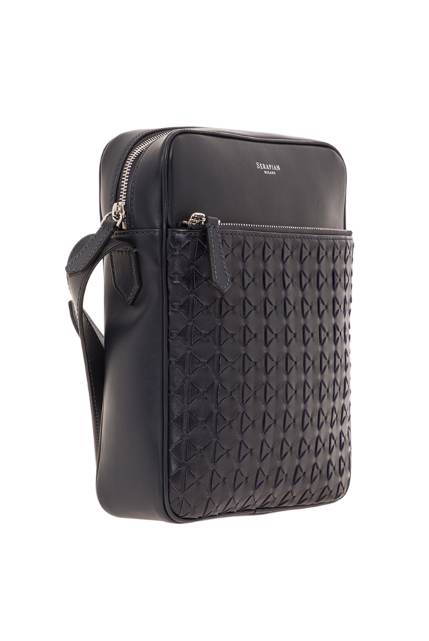 Serapian east west navy mosaico leather messenger bag 190817 - photo 3