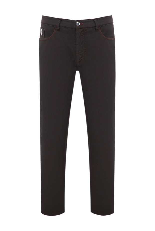 Zilli men's brown jeans with decorative red stitching 190831 - photo 1