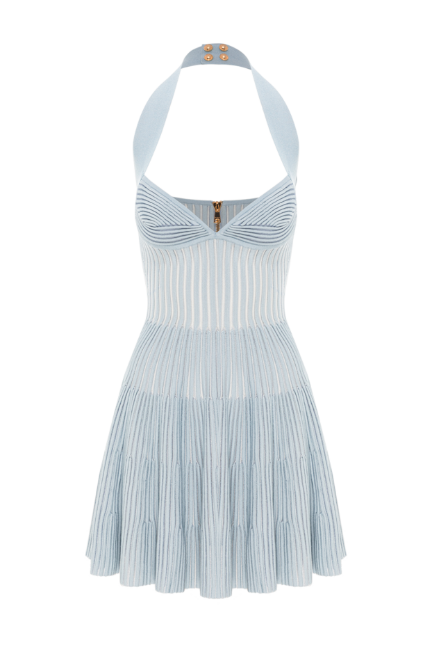 Balmain текстуралы жейдедегі, көк түсті көйлек 190840 - фото 1