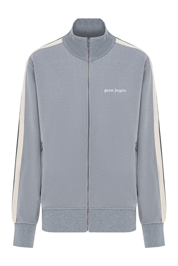 Palm Angels gray sports jacket with a zipper and white stripes on the sleeves 190845 - photo 1