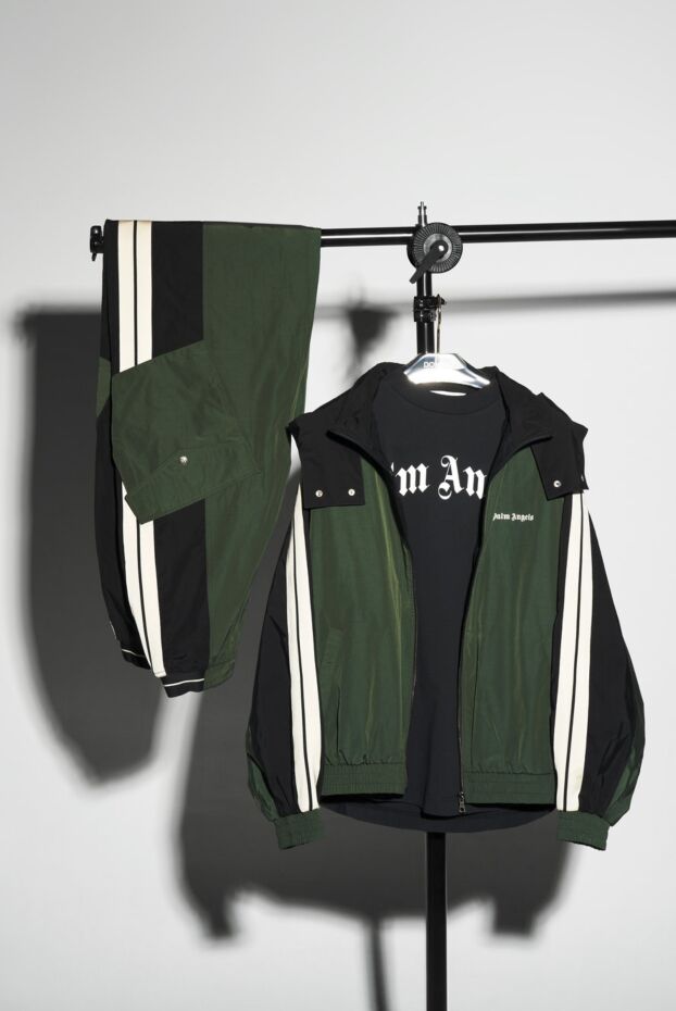 Palm Angels oversized green suit with stripes and voluminous pockets 190854 - photo 2