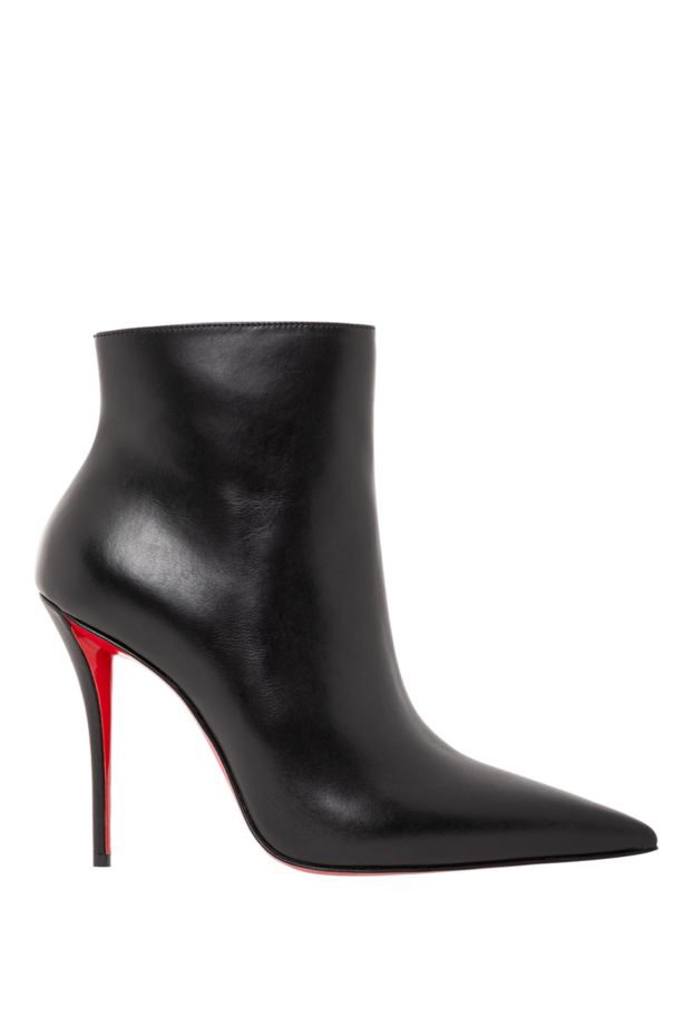Christian Louboutin женские черные ботильоны miss z booty на шпильке 100 из телячьей кожи чёрного цвета 190858 - фото 1