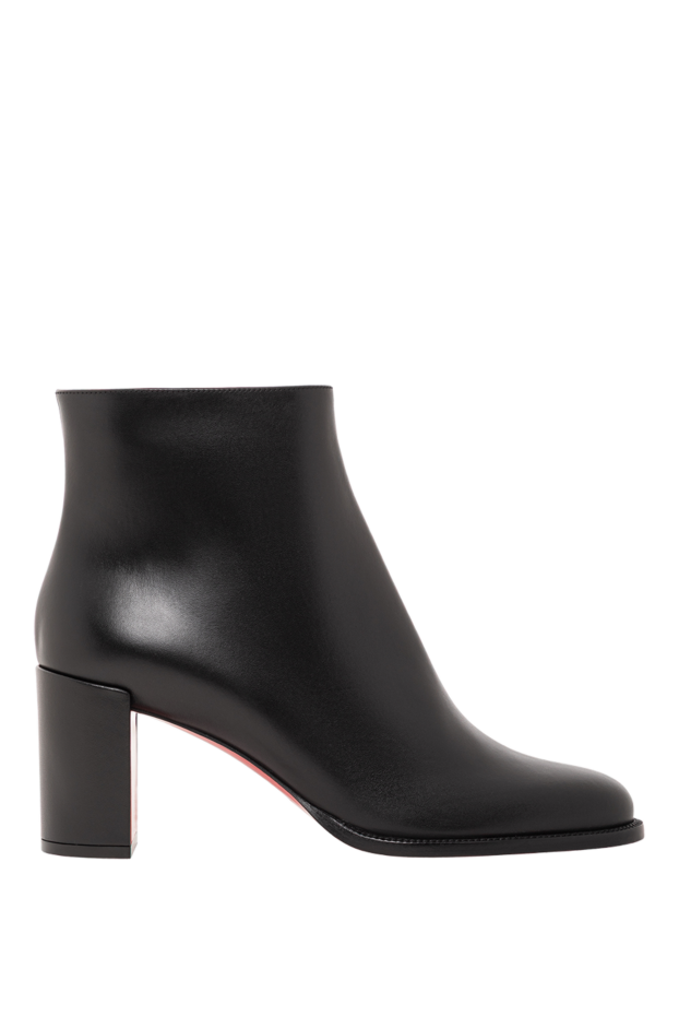 Christian Louboutin женские ботильоны adoxa 70 из чёрной телячьей кожи с акцентом красного цвета 190867 - фото 1