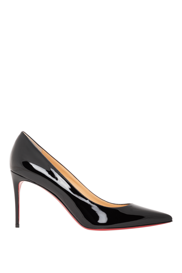 Christian Louboutin классические женские туфли kate из глянцевой черной лакированной кожи 190869 - фото 1