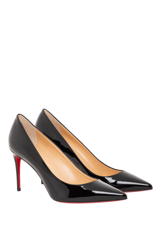 Christian Louboutin классические женские туфли kate из глянцевой черной лакированной кожи 190869 - фото 3