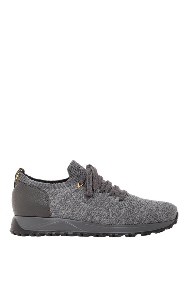 Doucal`s gray knitted fabric sneakers with a leather heel.
190880 - photo 1