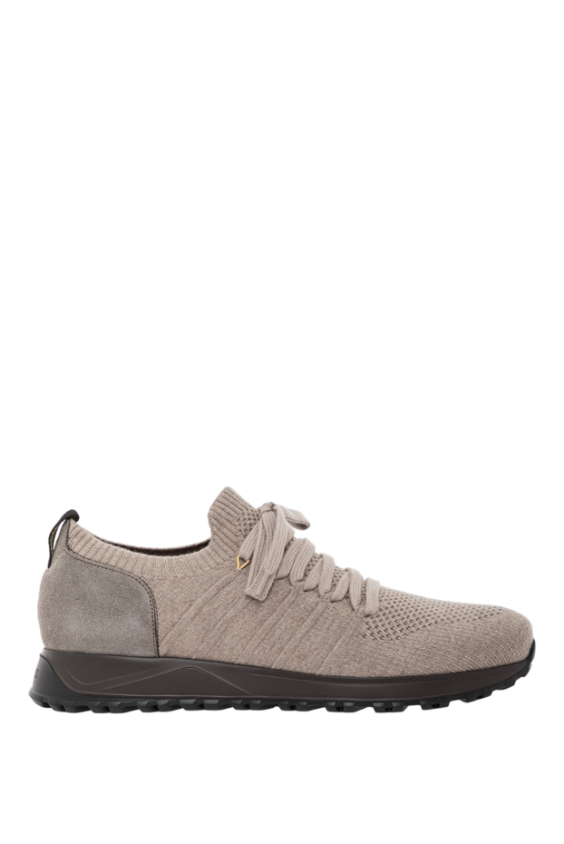 Doucal`s beige knit sneakers with a leather heel and black sole.
190888 - photo 1