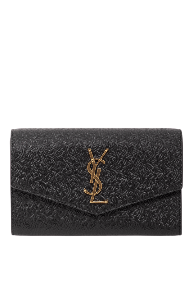 Saint Laurent uptown chaine embossed leather chain clutch in black 190913 - photo 1
