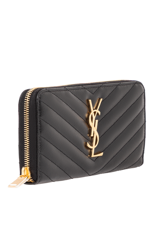 Saint Laurent cassandre women's black leather zippered wallet 190919 - photo 3