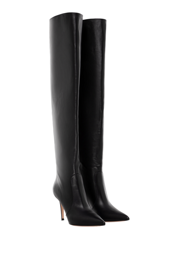 Gianvito Rossi остроносые черные ботфорты hansen cuissard из кожи наппа 190967 - фото 3