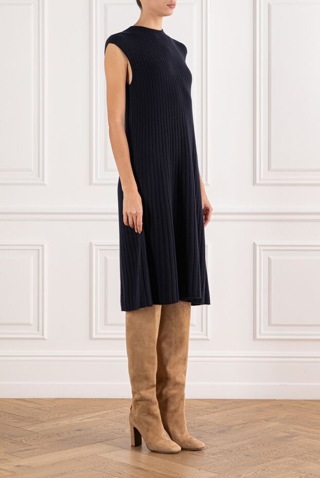 Loro Piana black ribbed cashmere dress with a flared silhouette 190971 - photo 3