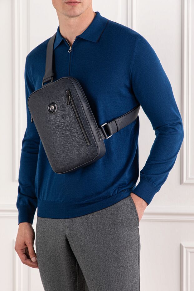 Stefano Ricci grained leather bag with vertical zip and logo 191029 - photo 2