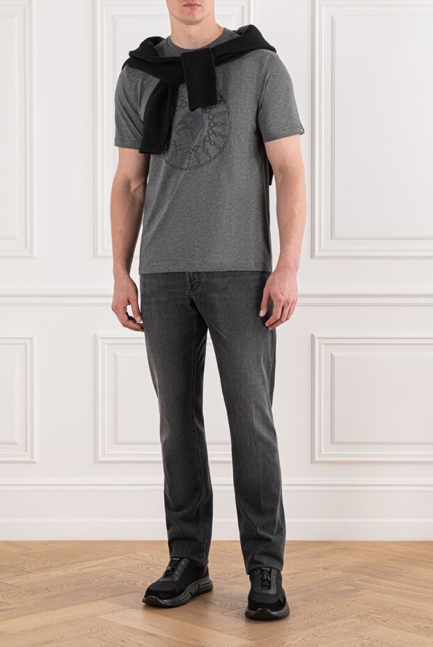 Stefano Ricci t-shirt made of melange cotton with a three-dimensional embossing on the chest 191060 - photo 2