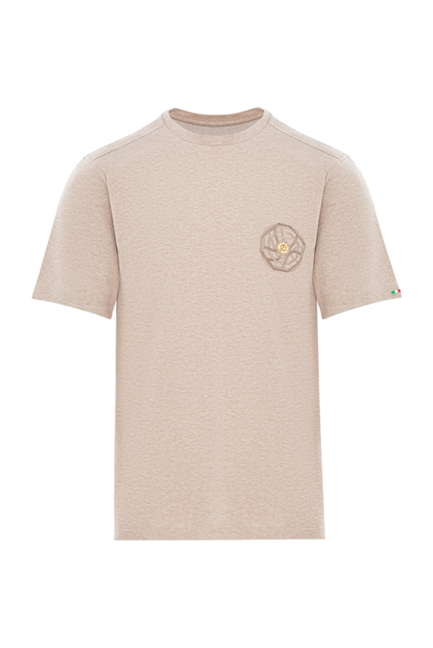 Stefano Ricci light beige soft cotton t-shirt with embroidery 191061 - photo 1