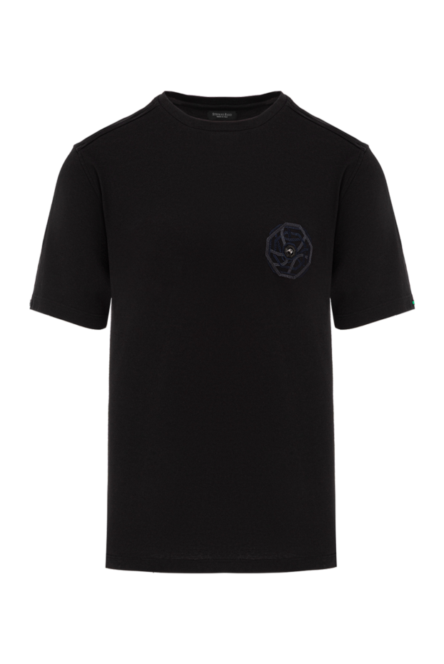 Stefano Ricci black cotton t-shirt with a patch on the chest 191063 - photo 1