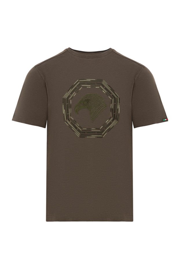 Stefano Ricci olive-colored t-shirt with 3d eagle embroidery 191070 - photo 1