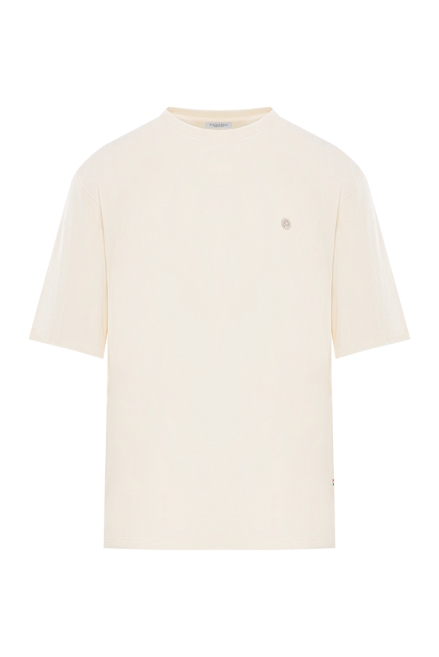 Stefano Ricci milk-colored cotton t-shirt with embroidered logo
191075 - photo 1