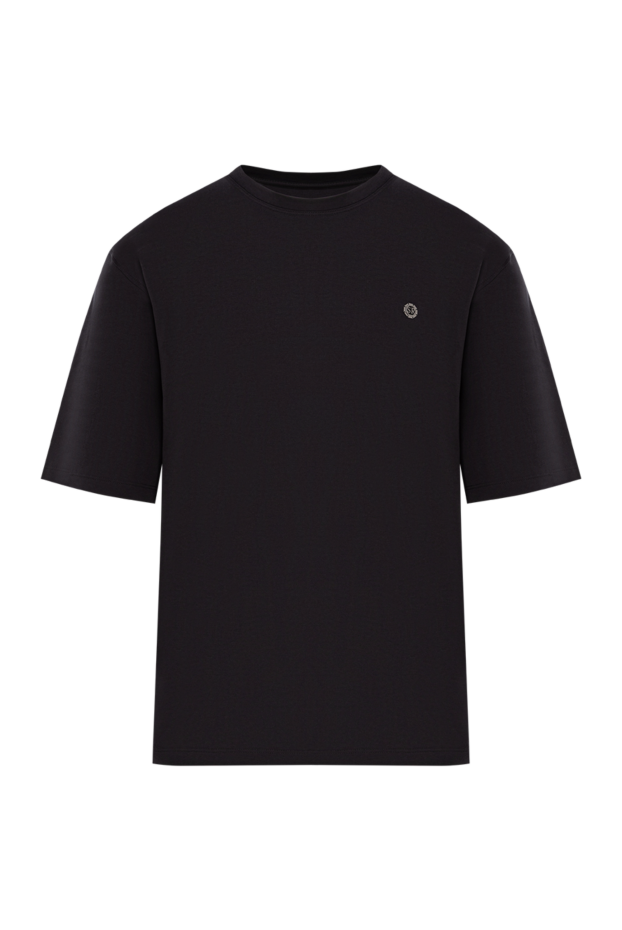 Stefano Ricci deep black t-shirt with metallic emblem 191076 - photo 1