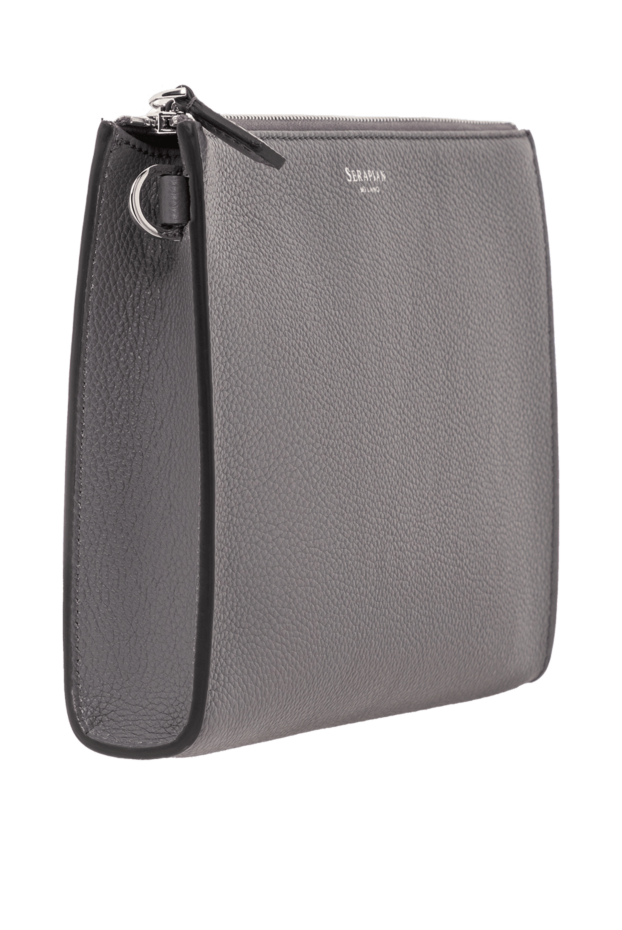 Serapian gray cashmere leather wristlet clutch 191233 - photo 3
