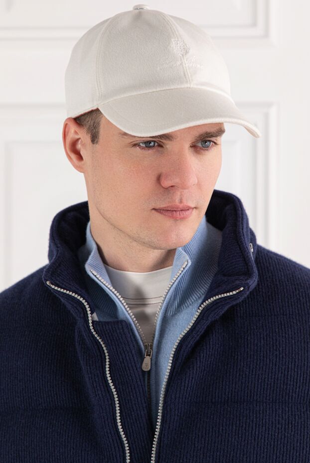 Loro Piana ivory cashmere baseball cap with fine embroidery 191259 - photo 2