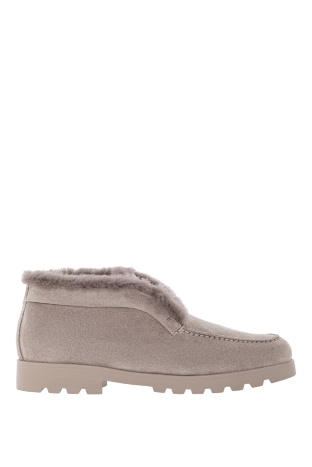 Santoni women's gray suede desert boots with fur
191263 - photo 1