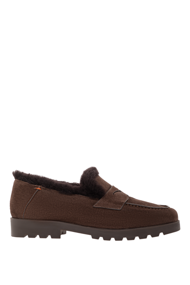 Santoni brown suede loafers with fur lining 191265 - photo 1