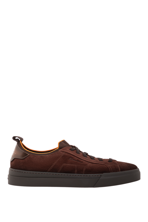 Santoni brown suede sneakers with contrast trim 191274 - photo 1