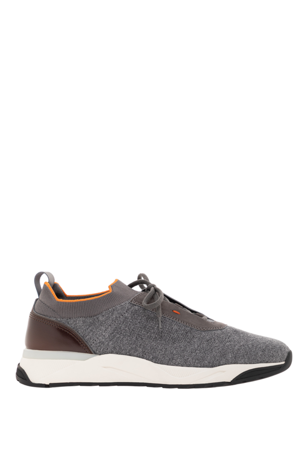 Santoni men's gray sneakers made of stretch wool knit and leather
191277 - photo 1
