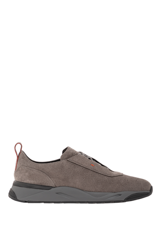 Santoni soft grey suede sneakers with an anatomical sole 191280 - photo 1