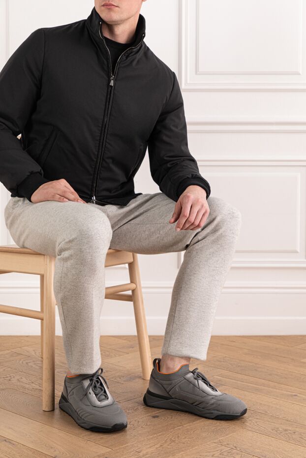 Santoni арматураланған кірістірулері және амортизациялық табаны бар жеңіл тоқыма кроссовкалар 191290 - фото 2