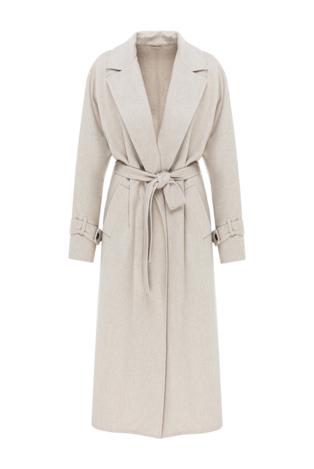 Brunello Cucinelli beige cashmere coat with wide lapels and a belt
191319 - photo 1